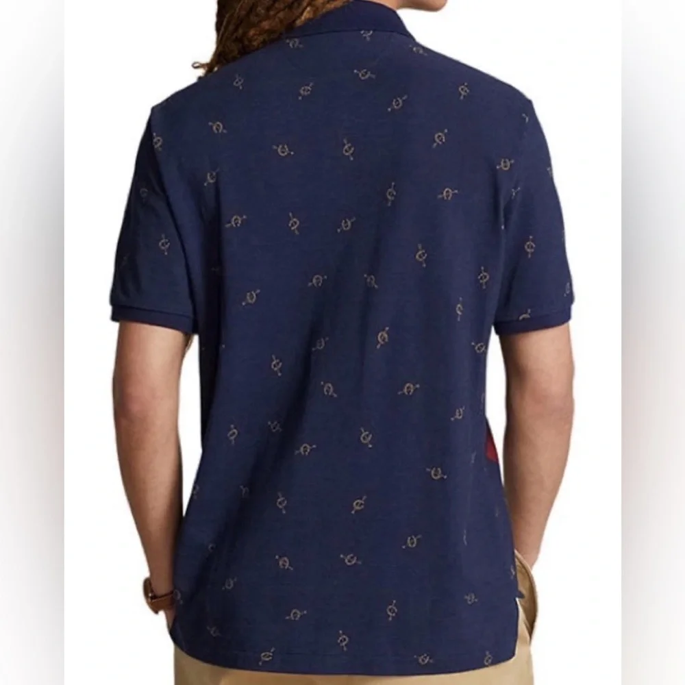 Ralph Lauren Classic Fit Saddle Print Mesh Polo Shirt Men’s Size Large Brand New - Picture 2 of 4